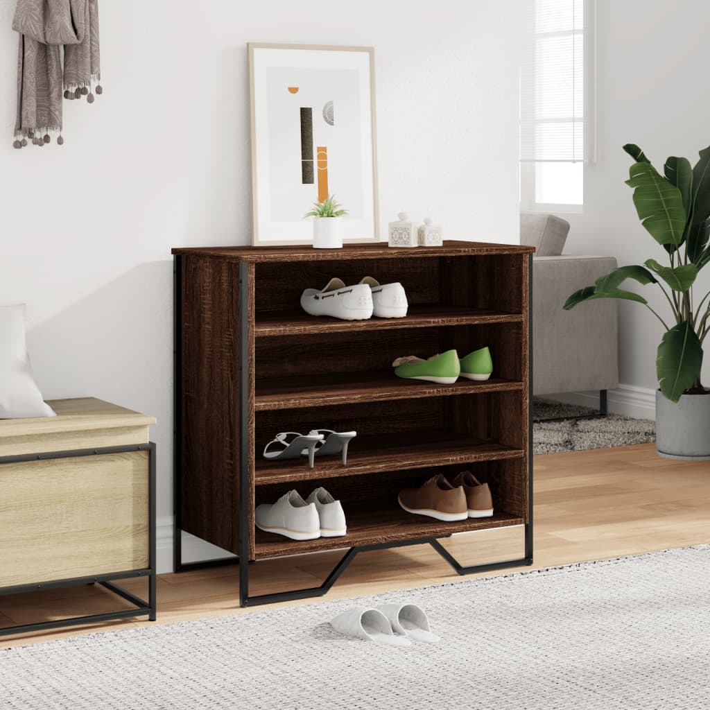 vidaXL Shoe Cabinet Brown Oak 80x38x78 cm Engineered Wood