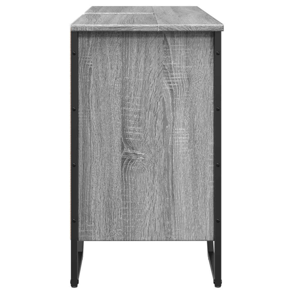 Bathroom Sink Cabinet Grey Sonoma 91x35x60 cm Engineered Wood