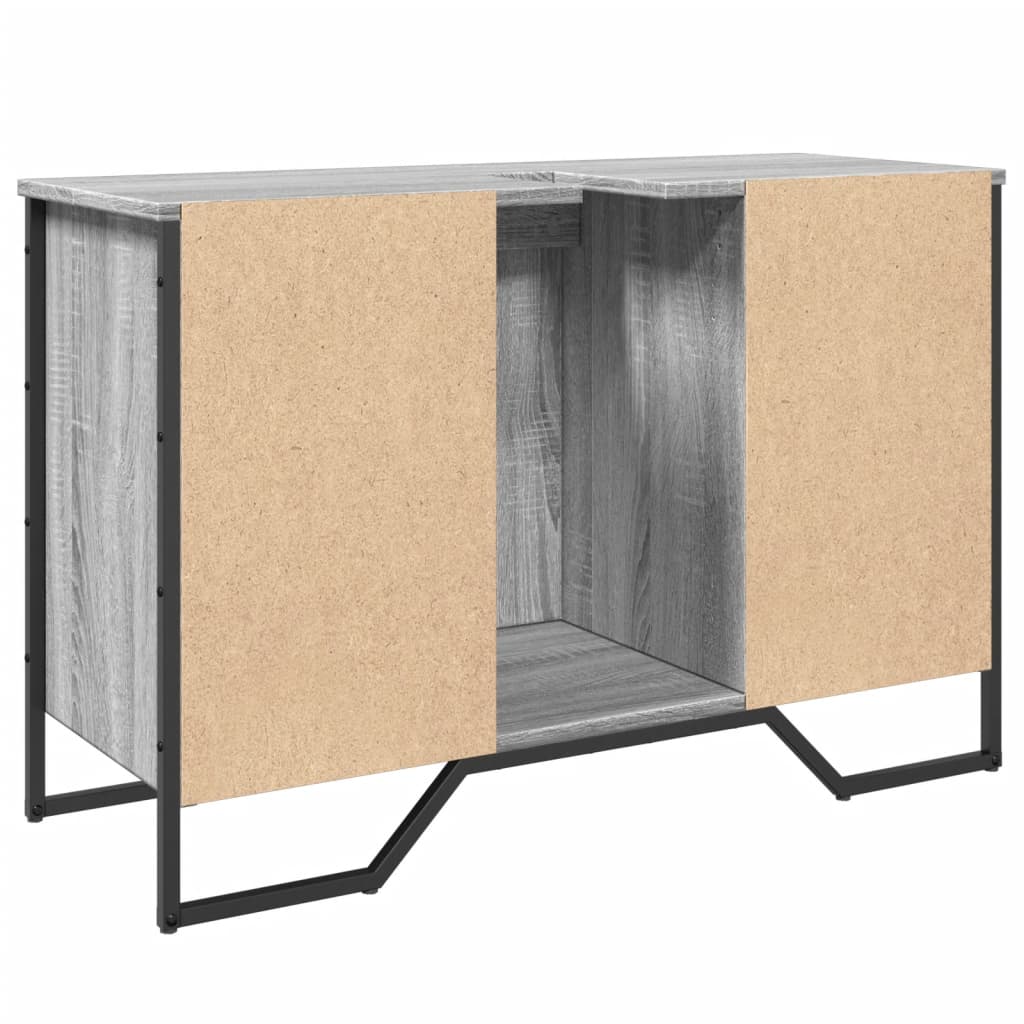 Bathroom Sink Cabinet Grey Sonoma 91x35x60 cm Engineered Wood