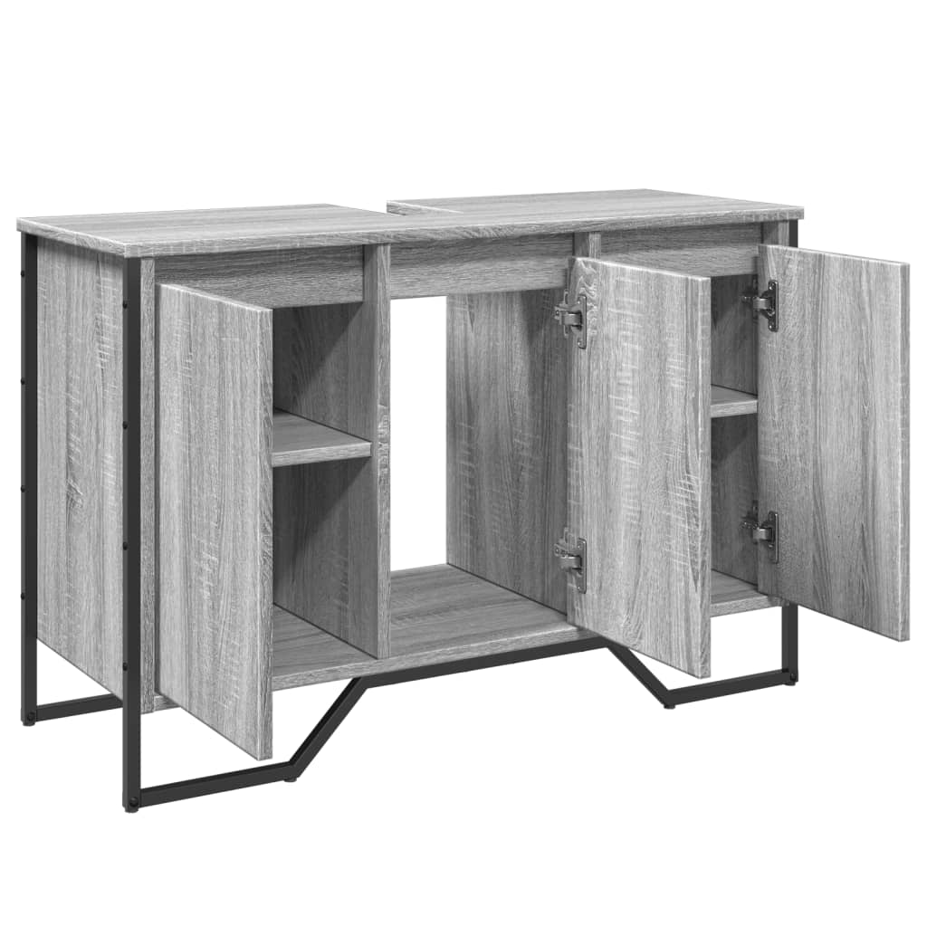 Bathroom Sink Cabinet Grey Sonoma 91x35x60 cm Engineered Wood