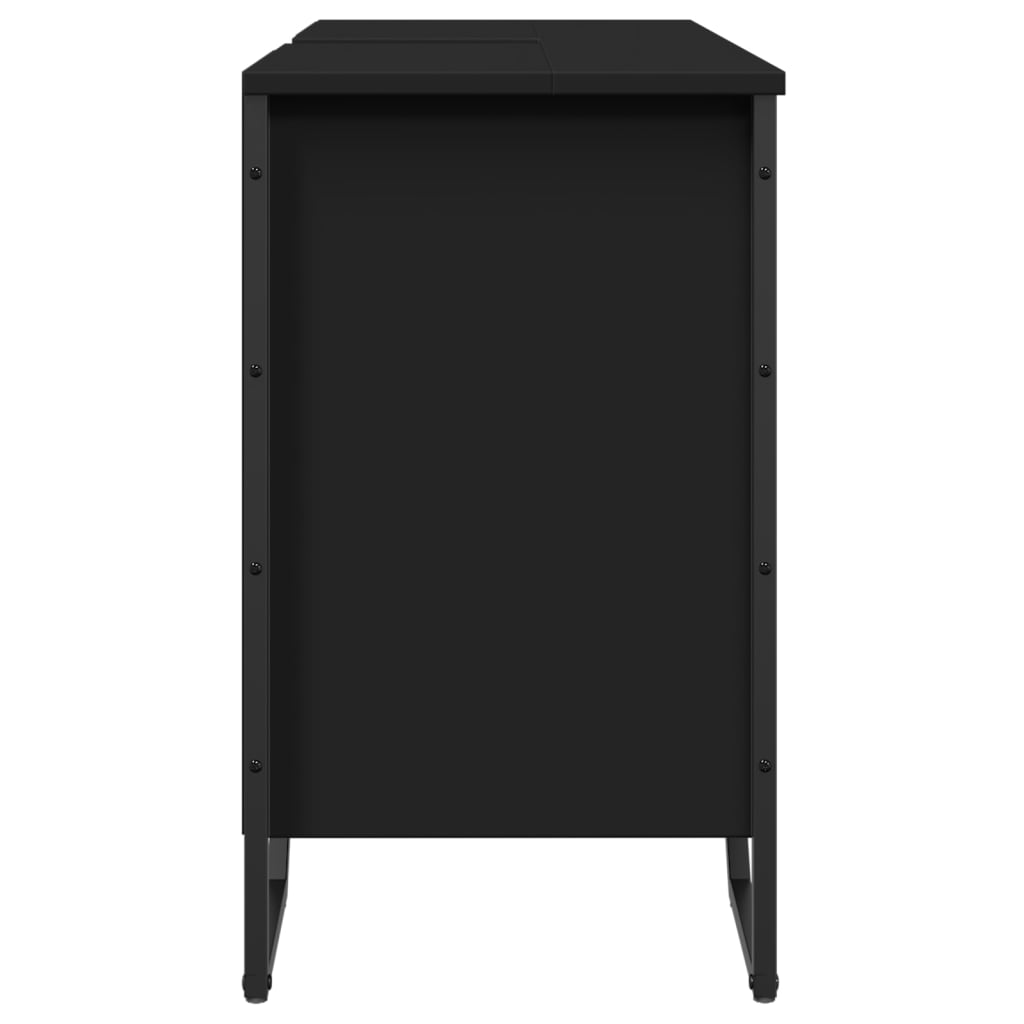 vidaXL Bathroom Sink Cabinet Black 91x35x60 cm Engineered Wood