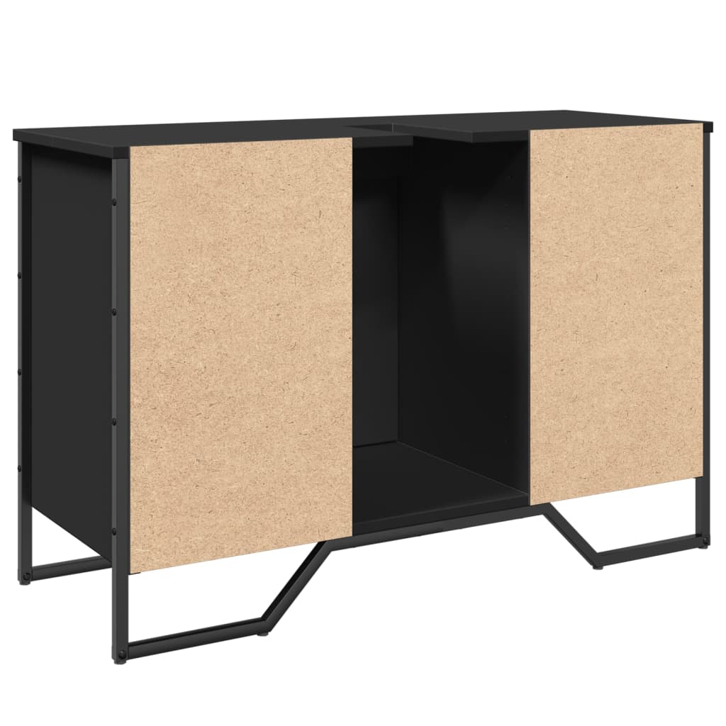 Bathroom Sink Cabinet Black 91x35x60 cm Engineered Wood
