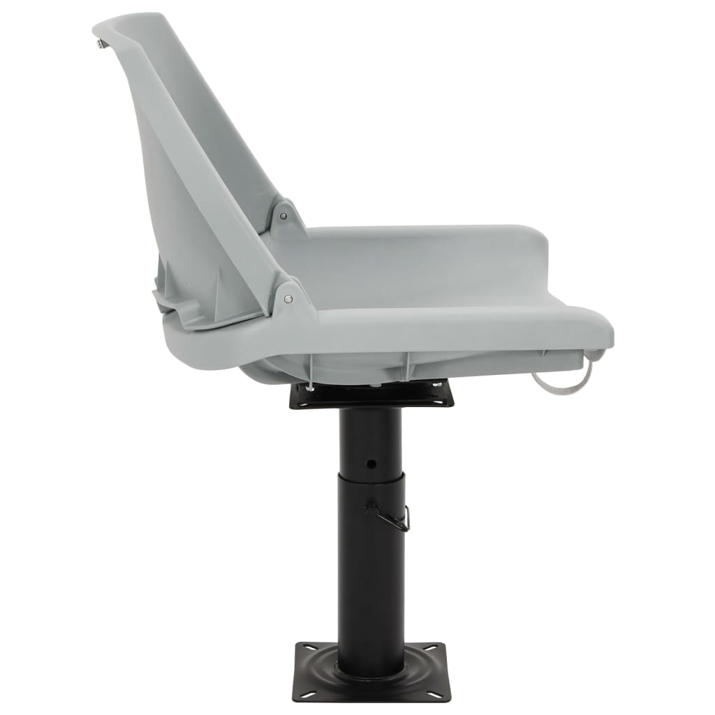 Boat Seats 2 pcs with Pedestal Height Adjustable 360° Rotatable