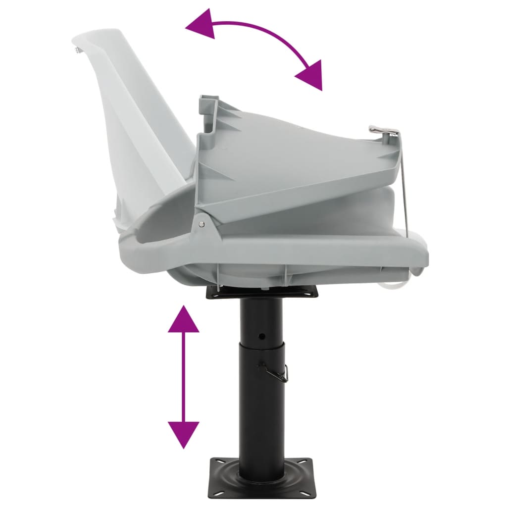 Boat Seats 2 pcs with Pedestal Height Adjustable 360° Rotatable