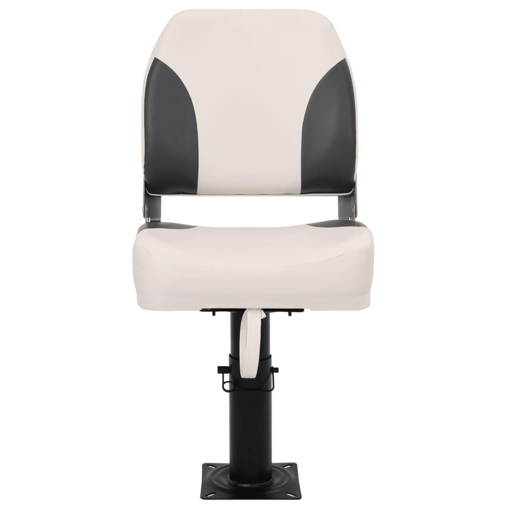 Boat Seats 2 pcs with Pedestal Height Adjustable 360° Rotatable
