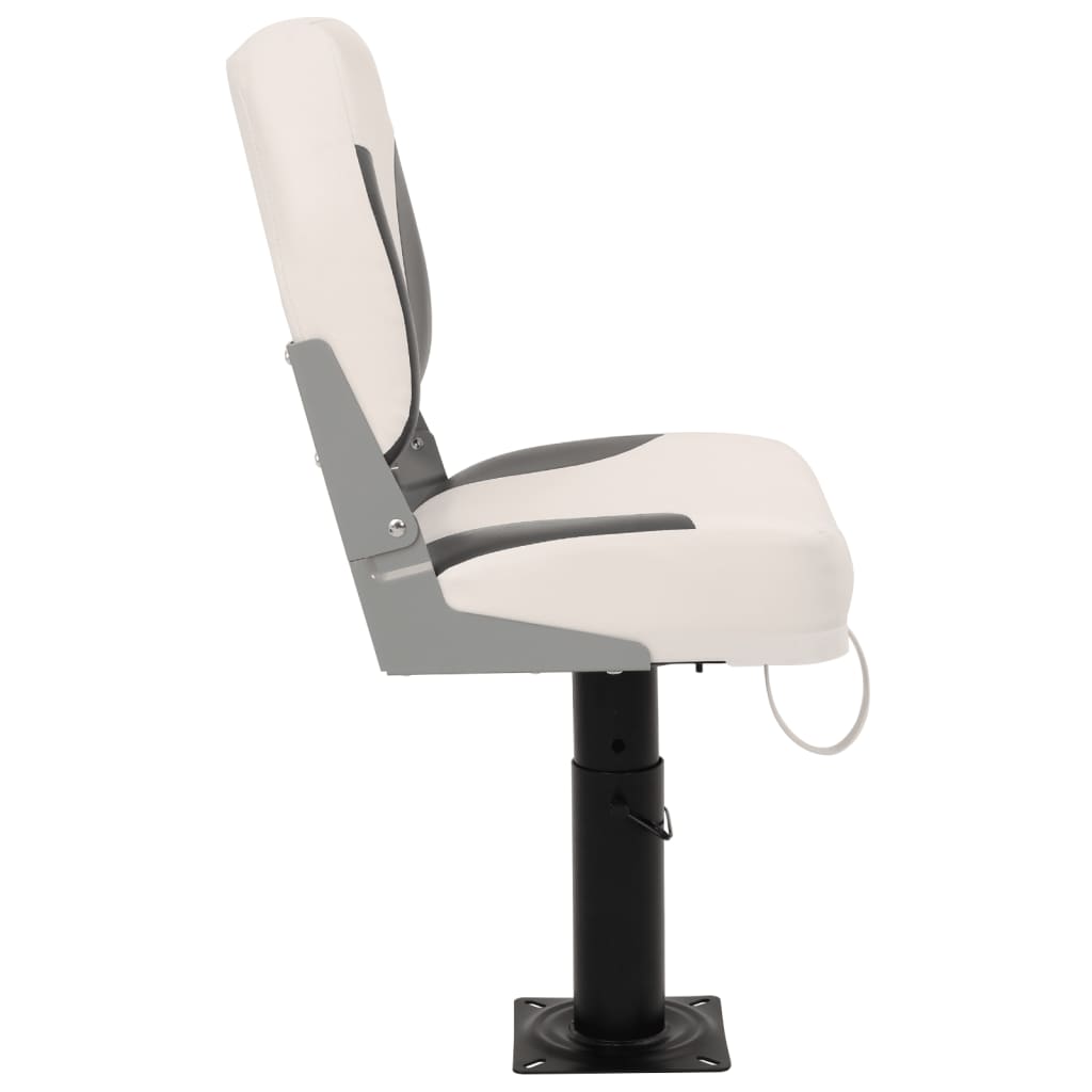 Boat Seats 2 pcs with Pedestal Height Adjustable 360° Rotatable