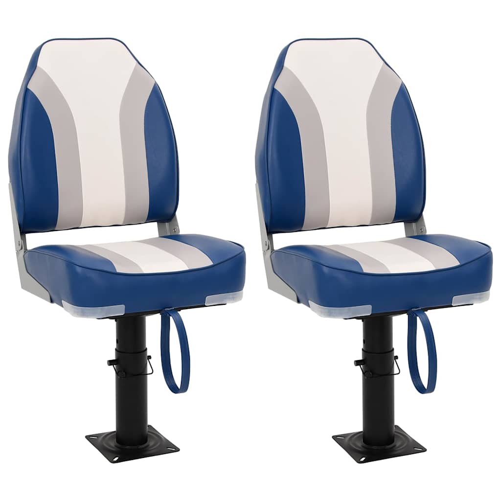Boat Seats 2 pcs with Pedestal Height Adjustable 360° Rotatable
