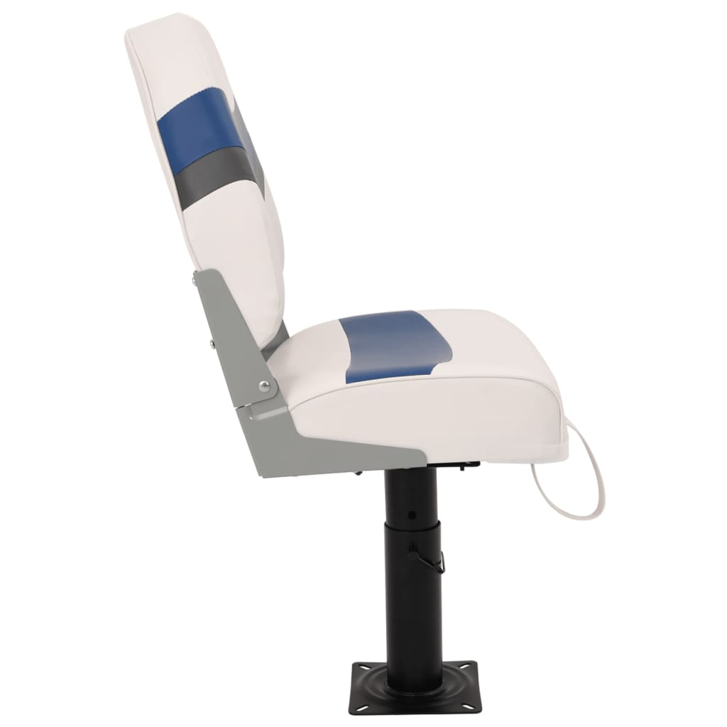 Boat Seats 2 pcs with Pedestal Height Adjustable 360° Rotatable