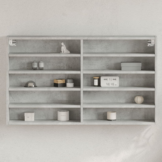 Vitrine Cabinet Concrete Grey 100x15x58 cm Engineered Wood