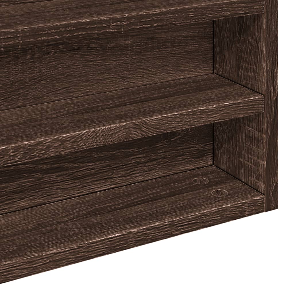 Vitrine Cabinet Brown Oak 100x8.5x58 cm Engineered Wood