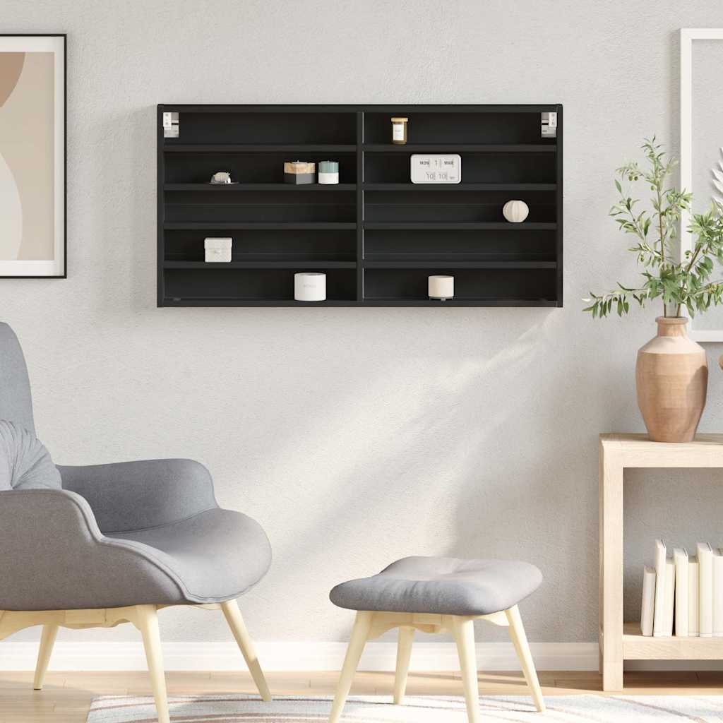 Vitrine Cabinet Black 100x8,5x50 cm Engineered Wood