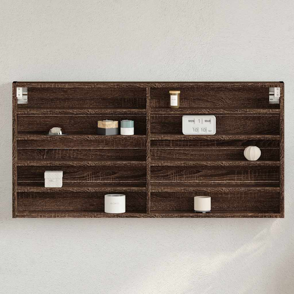 Vitrine Cabinet Brown Oak 100x8,5x50 cm Engineered Wood