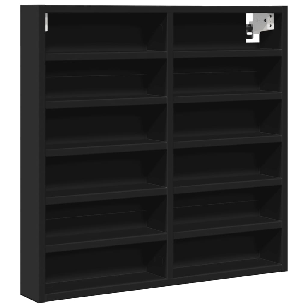 Vitrine Cabinet Black 60x8,5x58 cm Engineered Wood