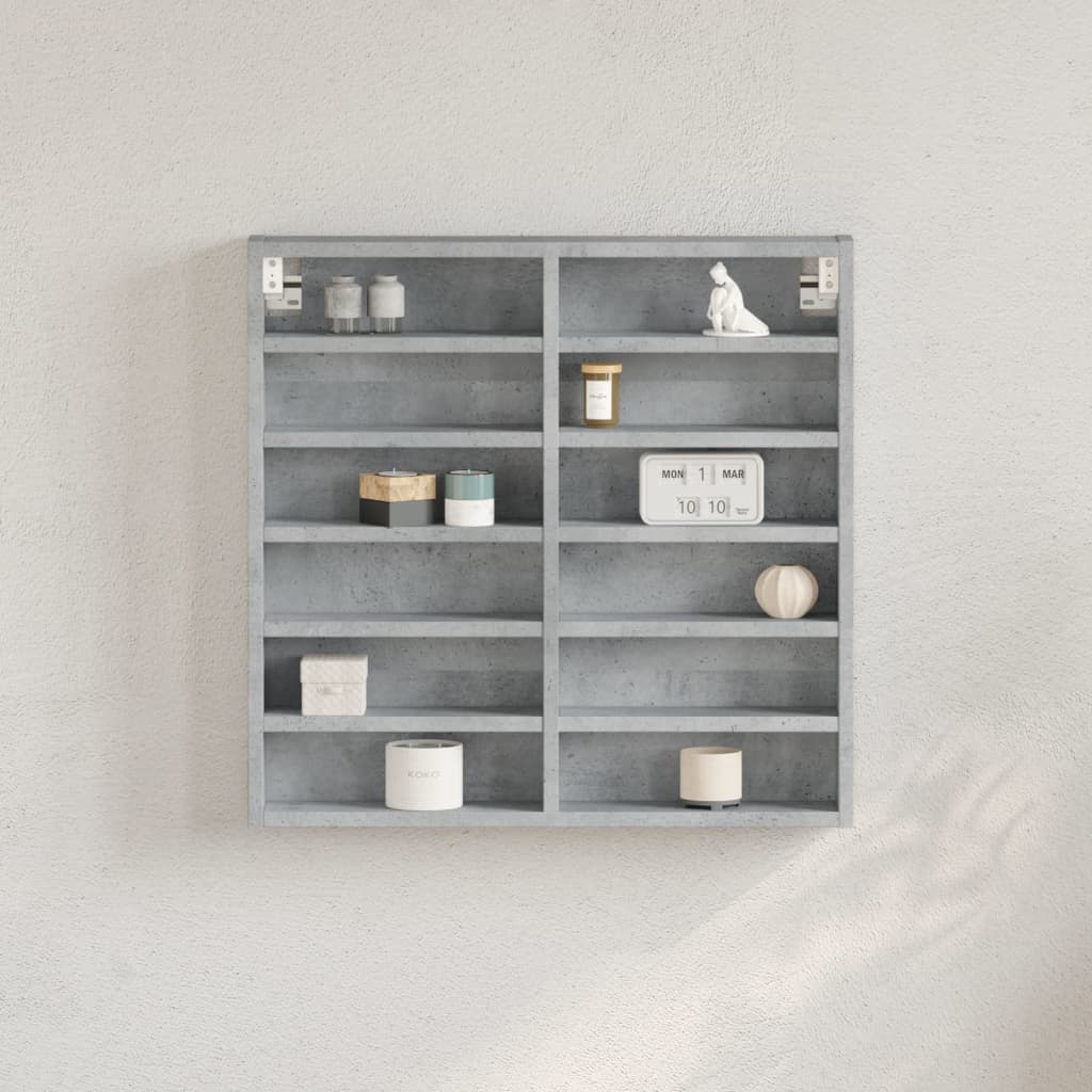 Vitrine Cabinet Concrete Grey 60x8,5x58 cm Engineered Wood