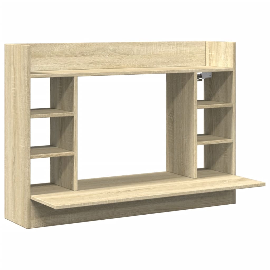 vidaXL Wall-Mounted Desk Sonoma Oak 105x48x75 cm Engineered Wood