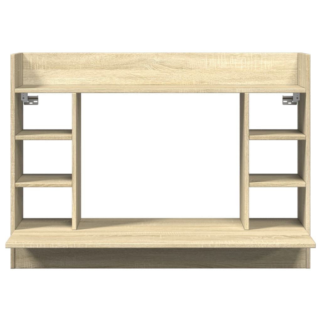 vidaXL Wall-Mounted Desk Sonoma Oak 105x48x75 cm Engineered Wood