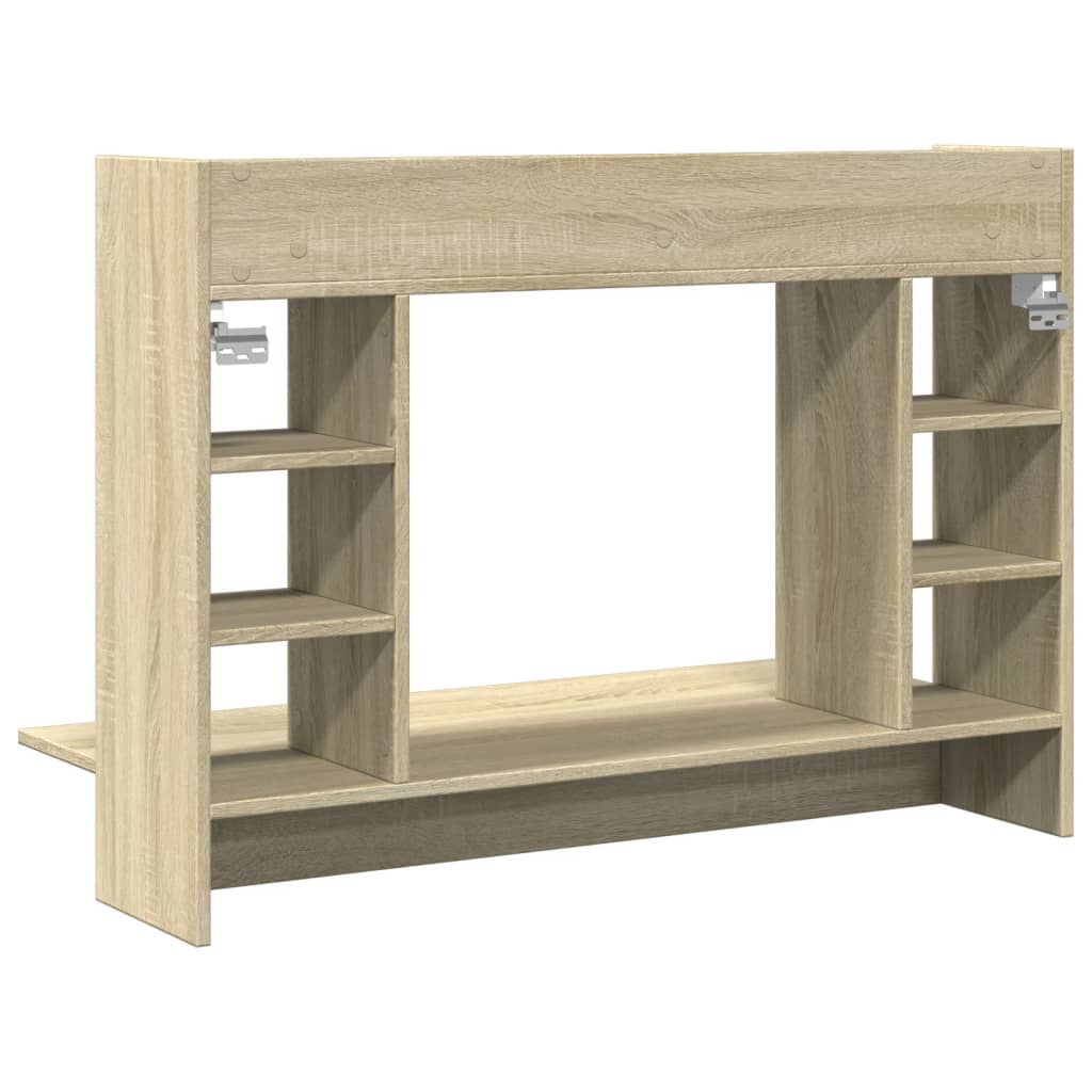 vidaXL Wall-Mounted Desk Sonoma Oak 105x48x75 cm Engineered Wood