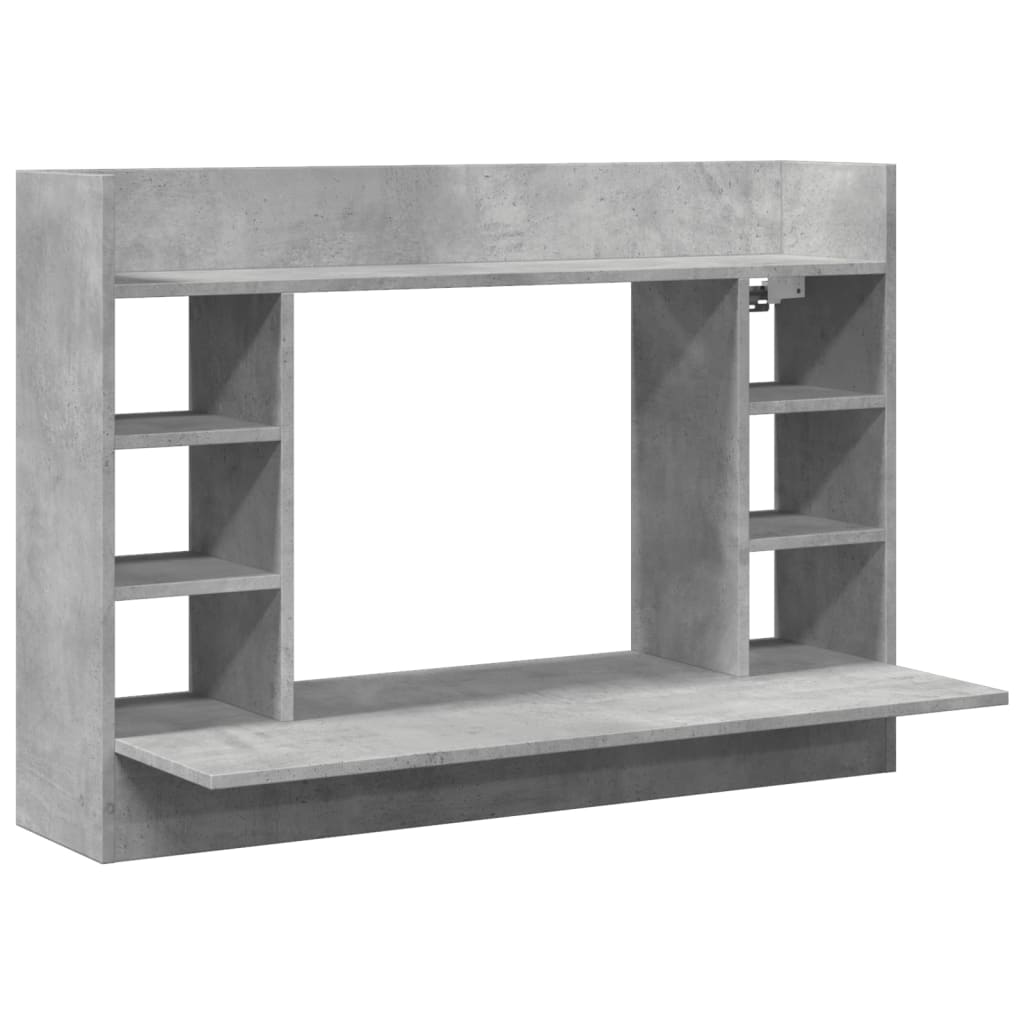 vidaXL Wall-Mounted Desk Concrete Grey 105x48x75 cm Engineered Wood