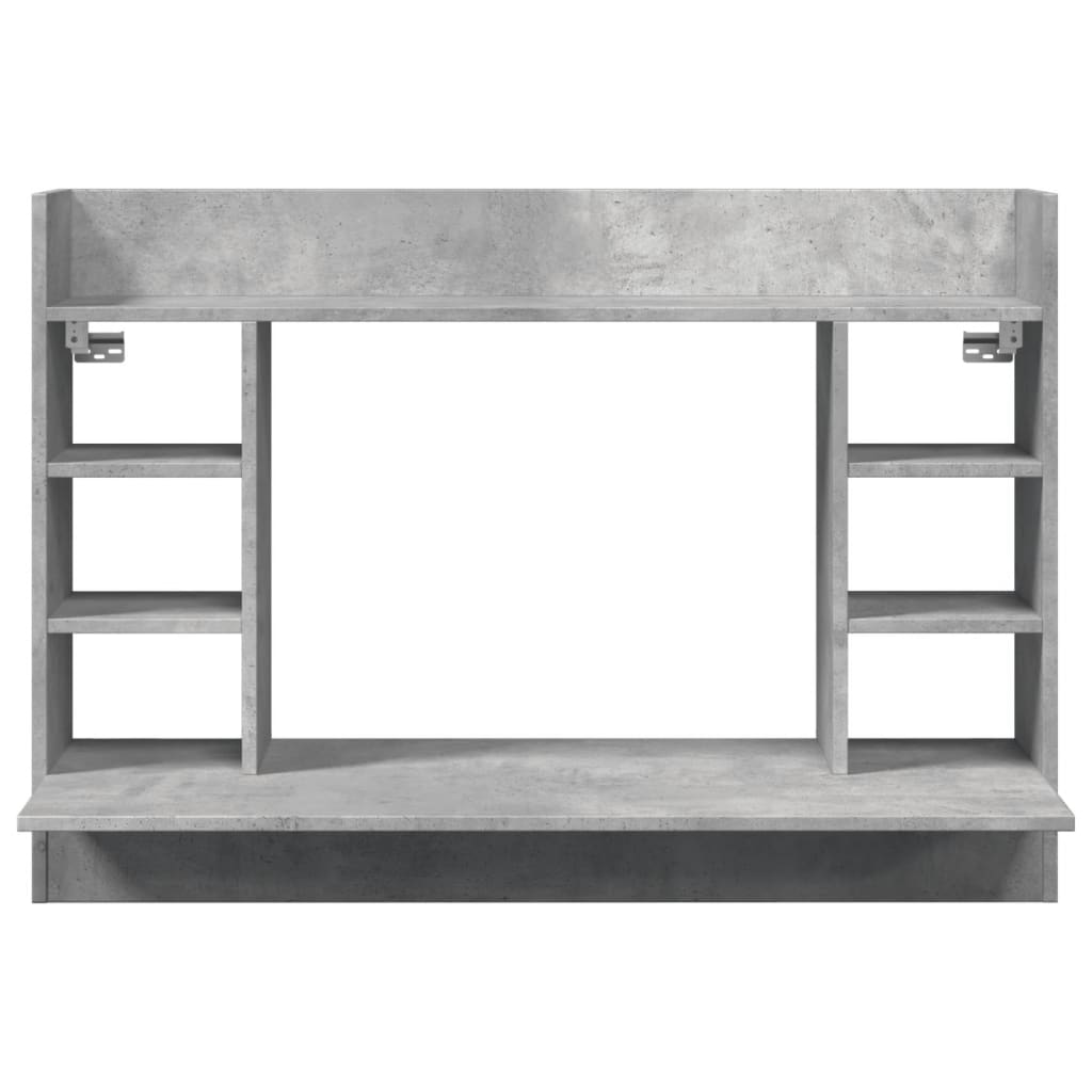 vidaXL Wall-Mounted Desk Concrete Grey 105x48x75 cm Engineered Wood