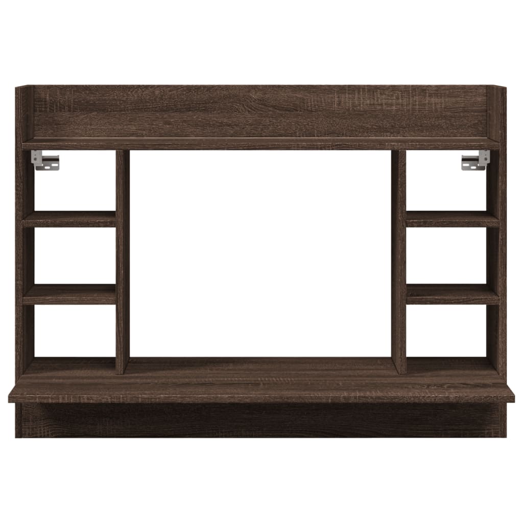 vidaXL Wall-Mounted Desk Brown Oak 105x48x75 cm Engineered Wood