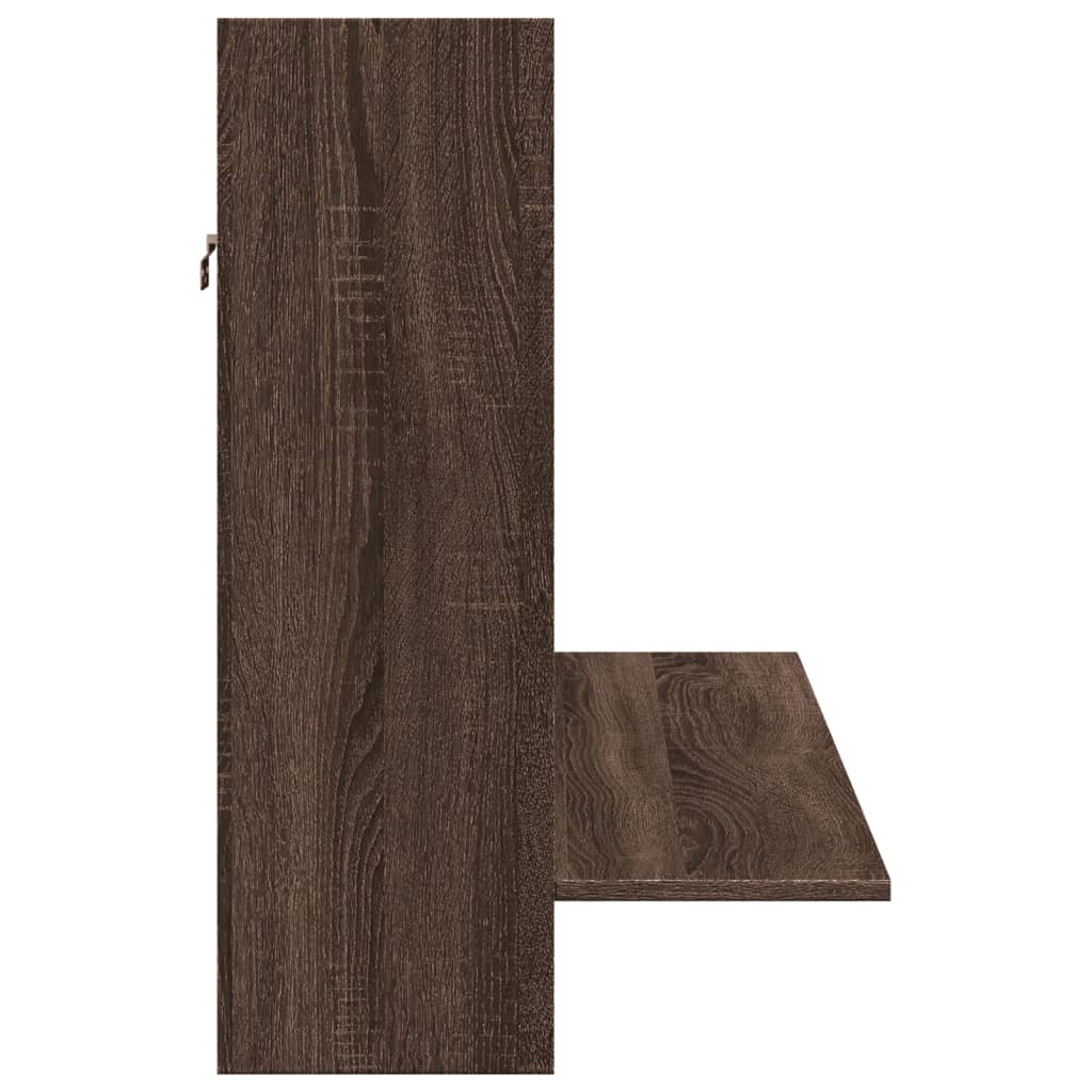 vidaXL Wall-Mounted Desk Brown Oak 105x48x75 cm Engineered Wood