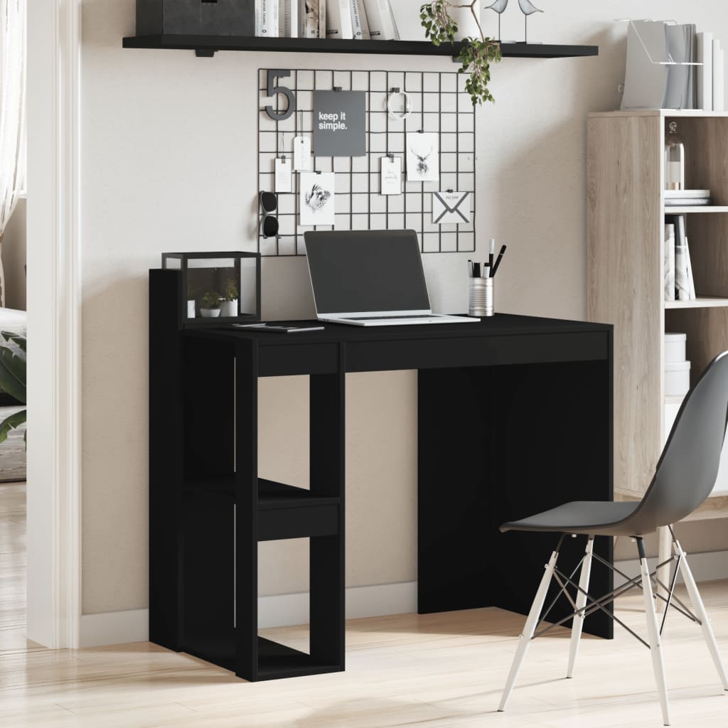 vidaXL Office Desk Black 103.5x56.5x94 cm Engineered Wood