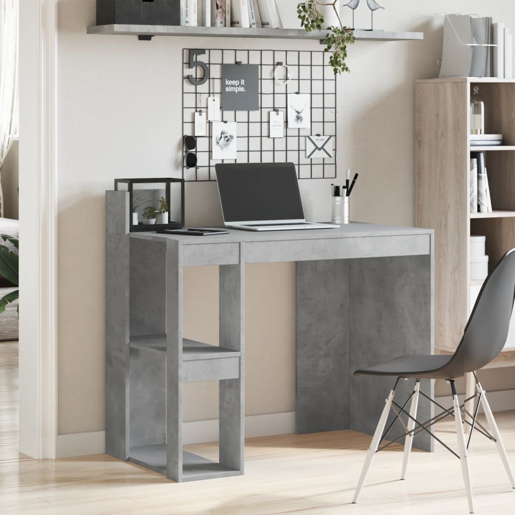 vidaXL Office Desk Concrete Grey 103.5x56.5x94 cm Engineered Wood