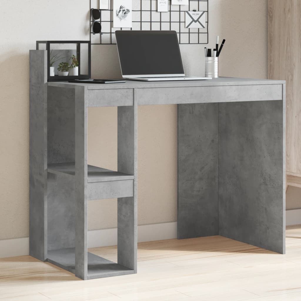 vidaXL Office Desk Concrete Grey 103.5x56.5x94 cm Engineered Wood