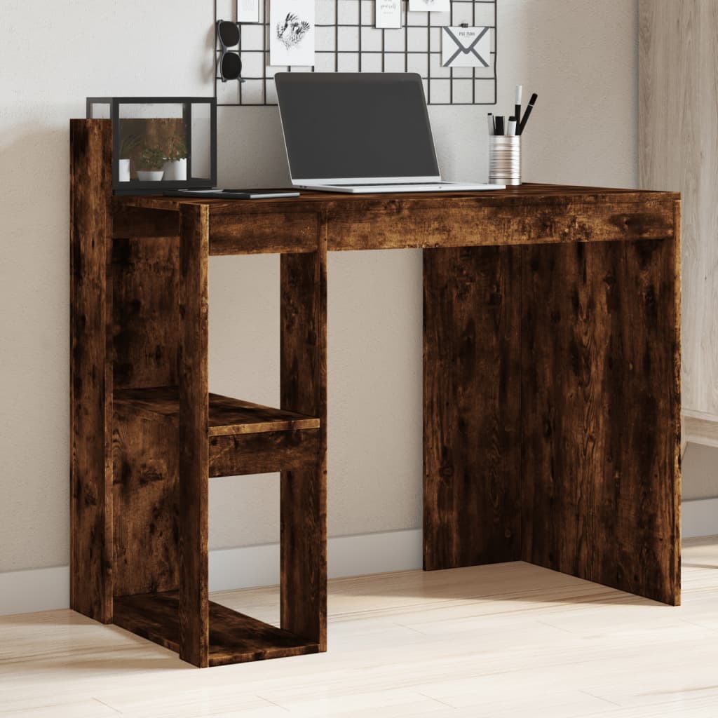 vidaXL Office Desk Smoked Oak 103.5x56.5x94 cm Engineered Wood