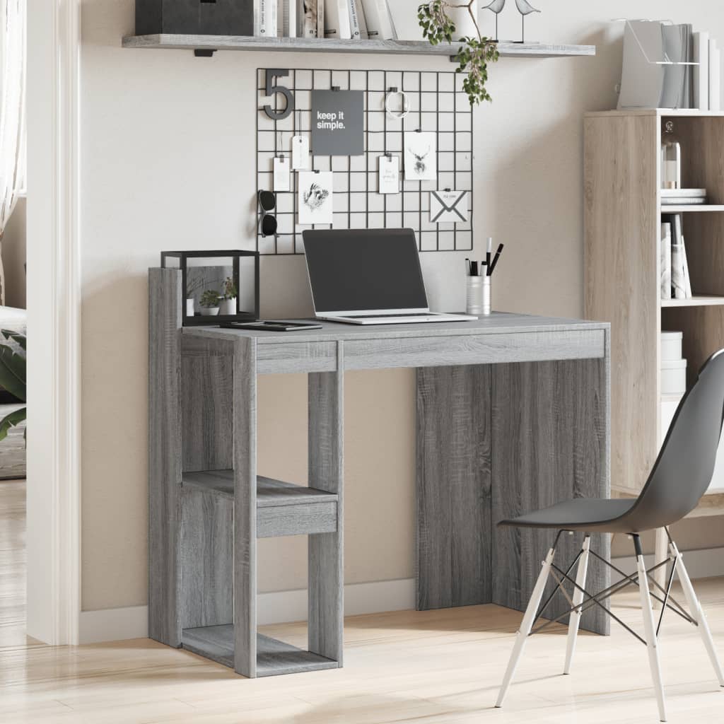 vidaXL Office Desk Grey Sonoma 103.5x56.5x94 cm Engineered Wood