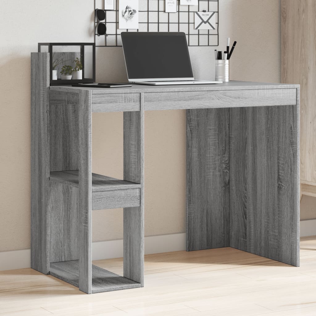 vidaXL Office Desk Grey Sonoma 103.5x56.5x94 cm Engineered Wood