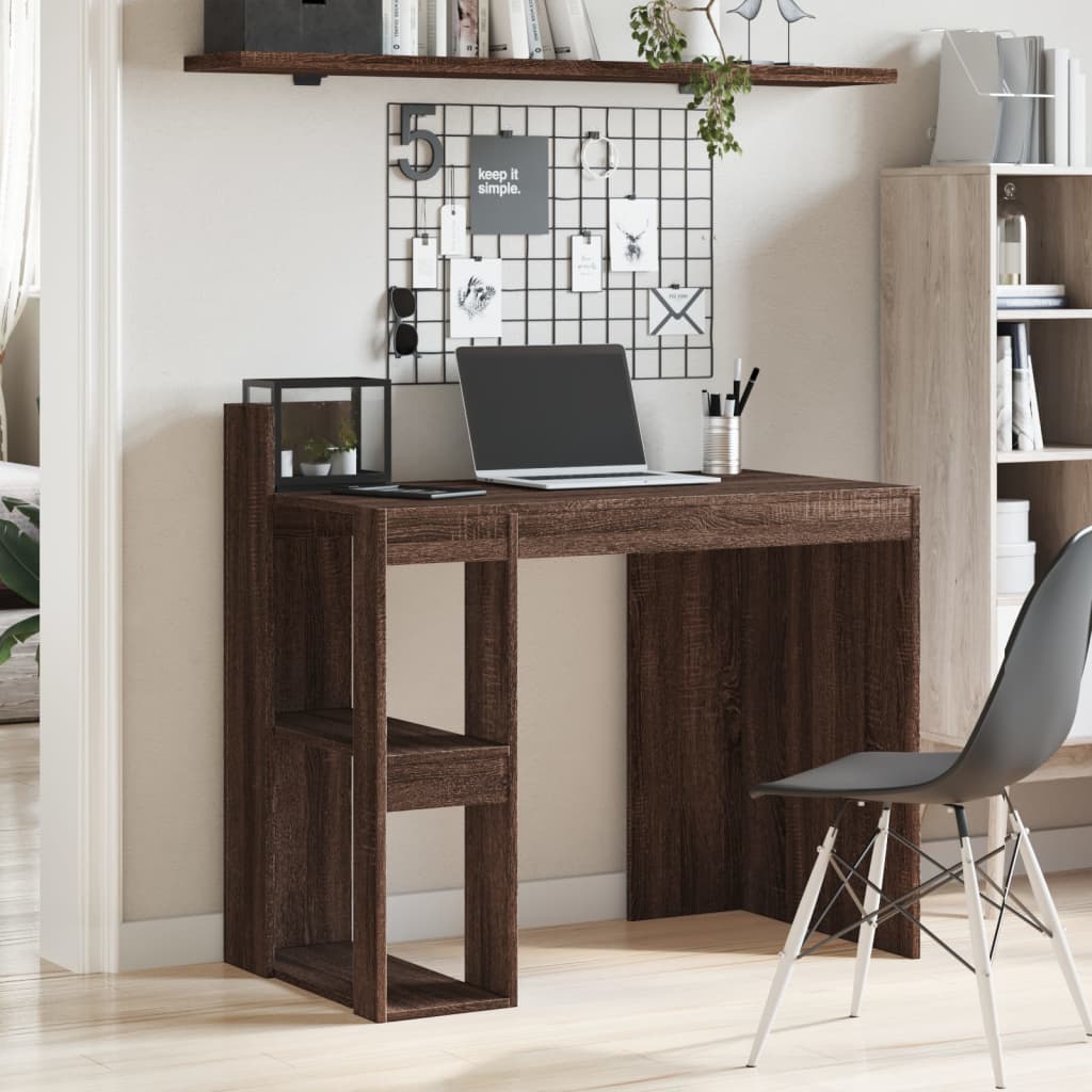 vidaXL Office Desk Brown Oak 103.5x56.5x94 cm Engineered Wood