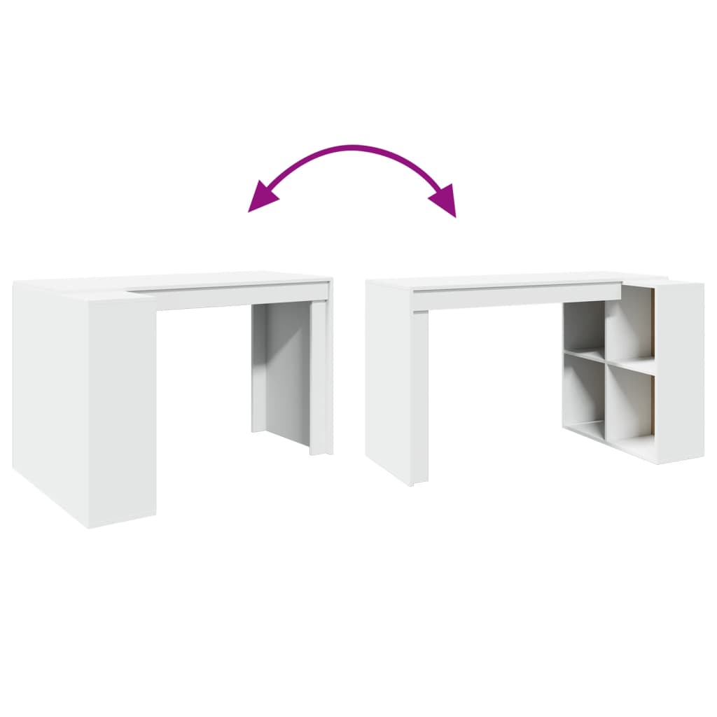 vidaXL Office Desk White 123.5x73.5x75 cm Engineered Wood