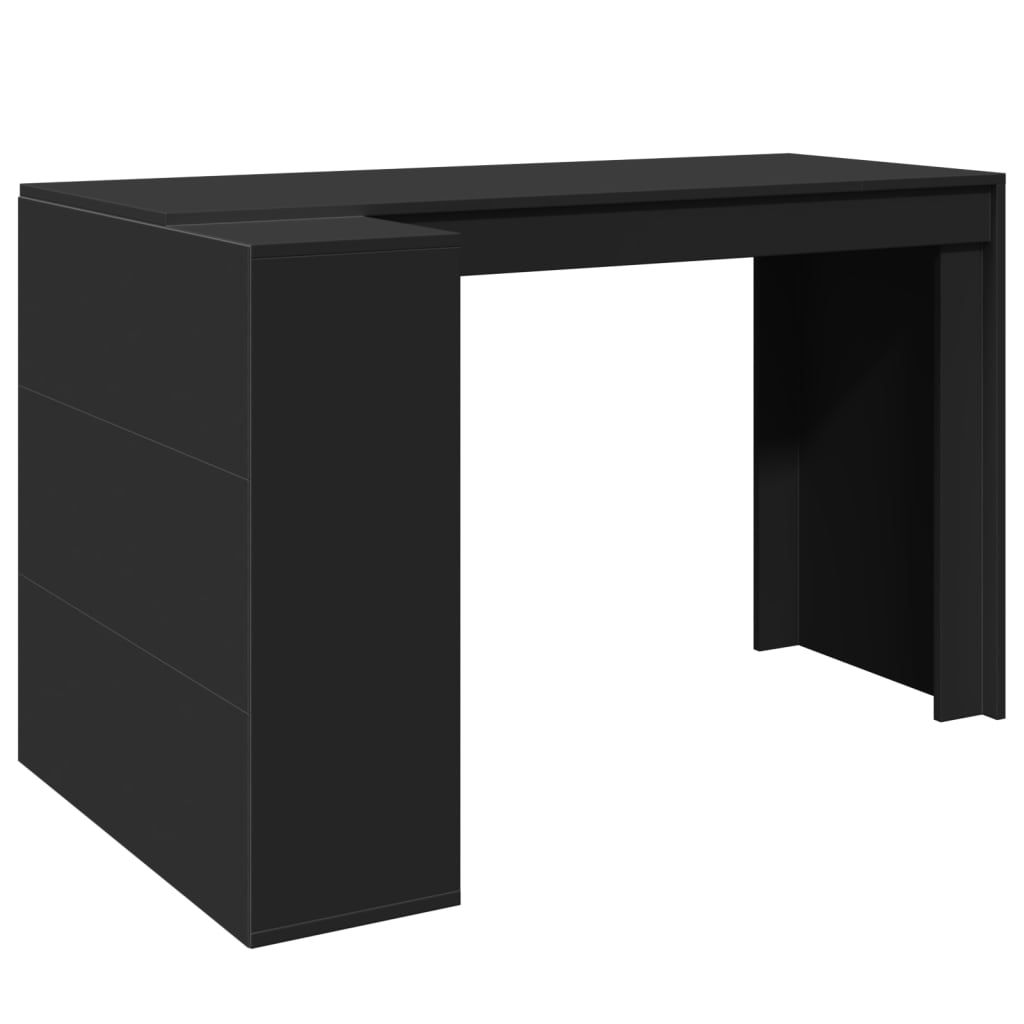 vidaXL Office Desk Black 123.5x73.5x75 cm Engineered Wood