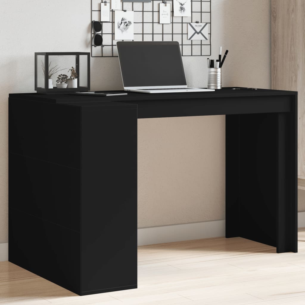 vidaXL Office Desk Black 123.5x73.5x75 cm Engineered Wood