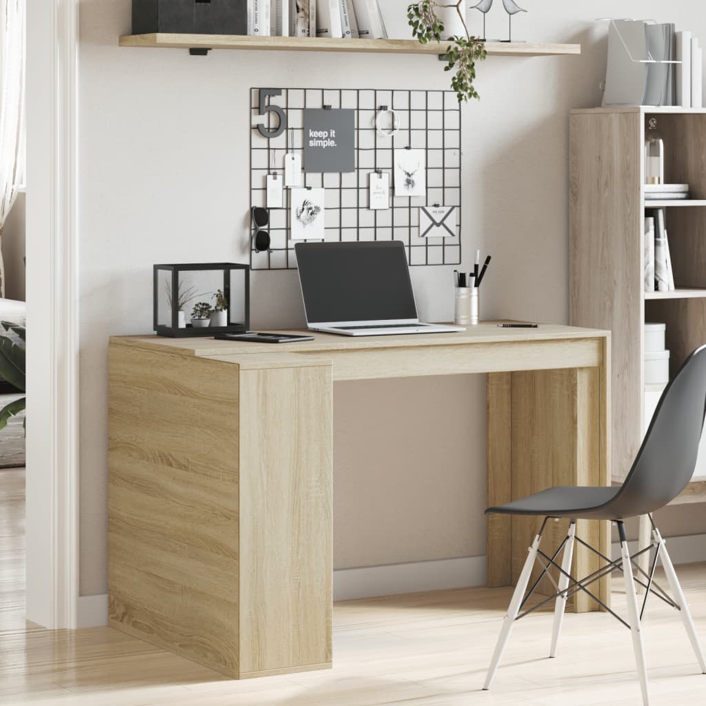 vidaXL Office Desk Sonoma Oak 123.5x73.5x75 cm Engineered Wood