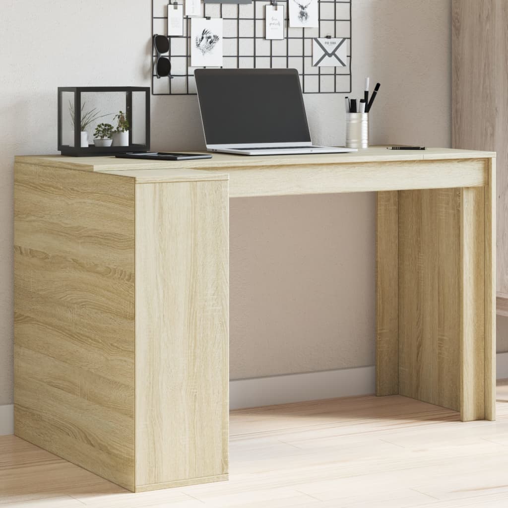 vidaXL Office Desk Sonoma Oak 123.5x73.5x75 cm Engineered Wood