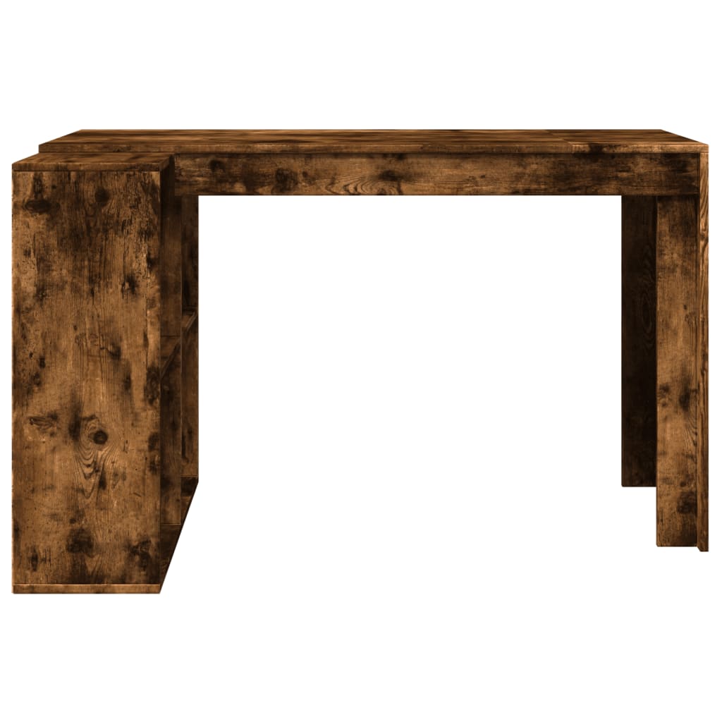 vidaXL Office Desk Smoked Oak 123.5x73.5x75 cm Engineered Wood