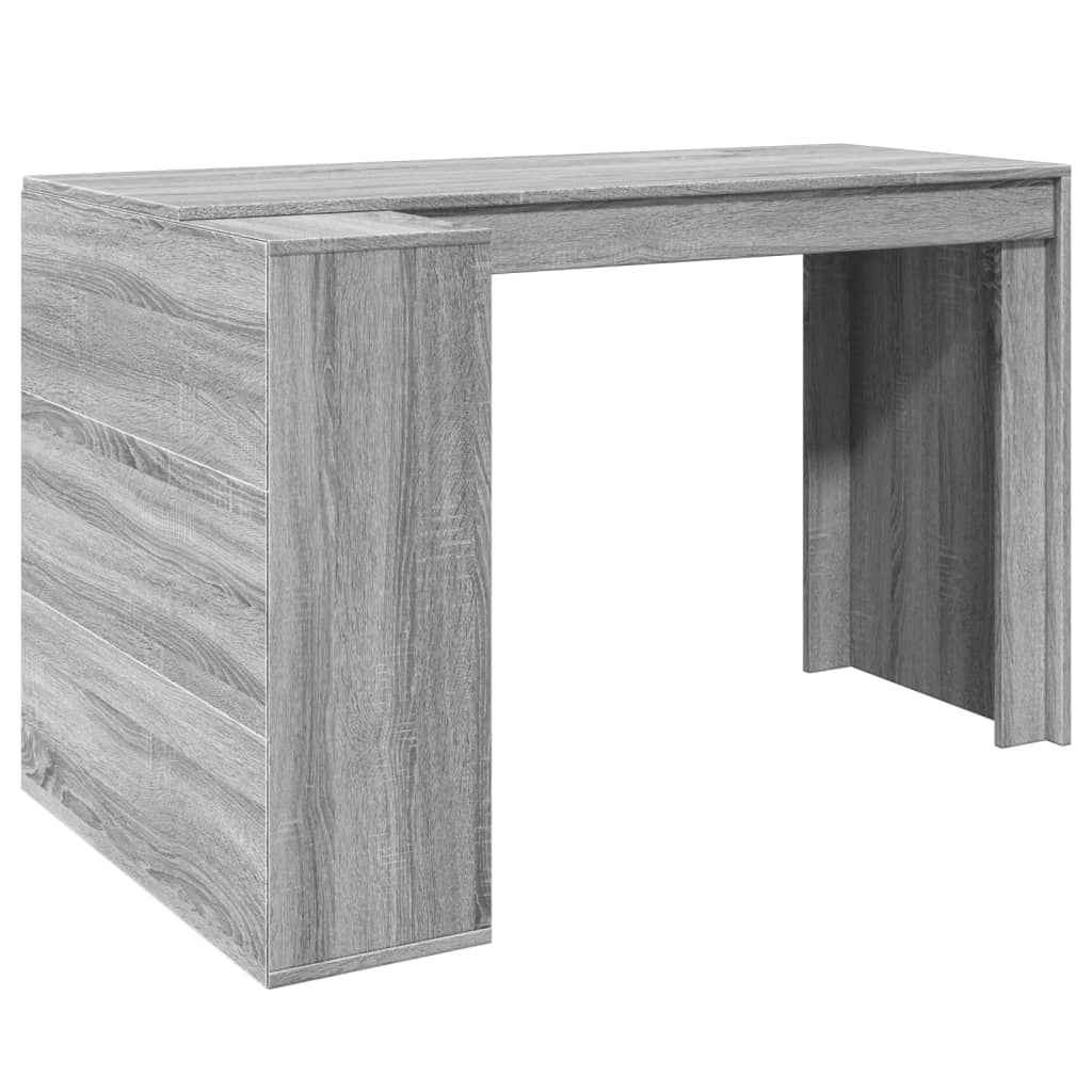 vidaXL Office Desk Grey Sonoma 123.5x73.5x75 cm Engineered Wood