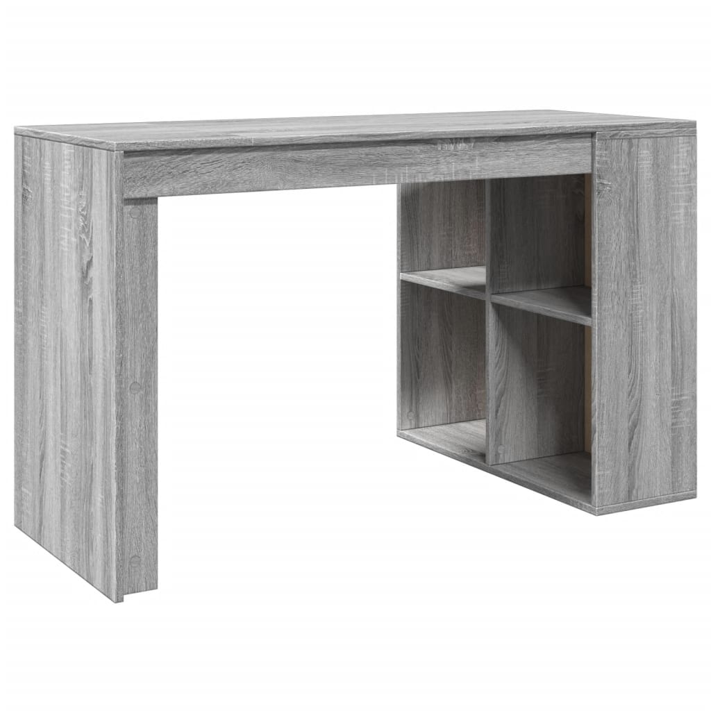 vidaXL Office Desk Grey Sonoma 123.5x73.5x75 cm Engineered Wood