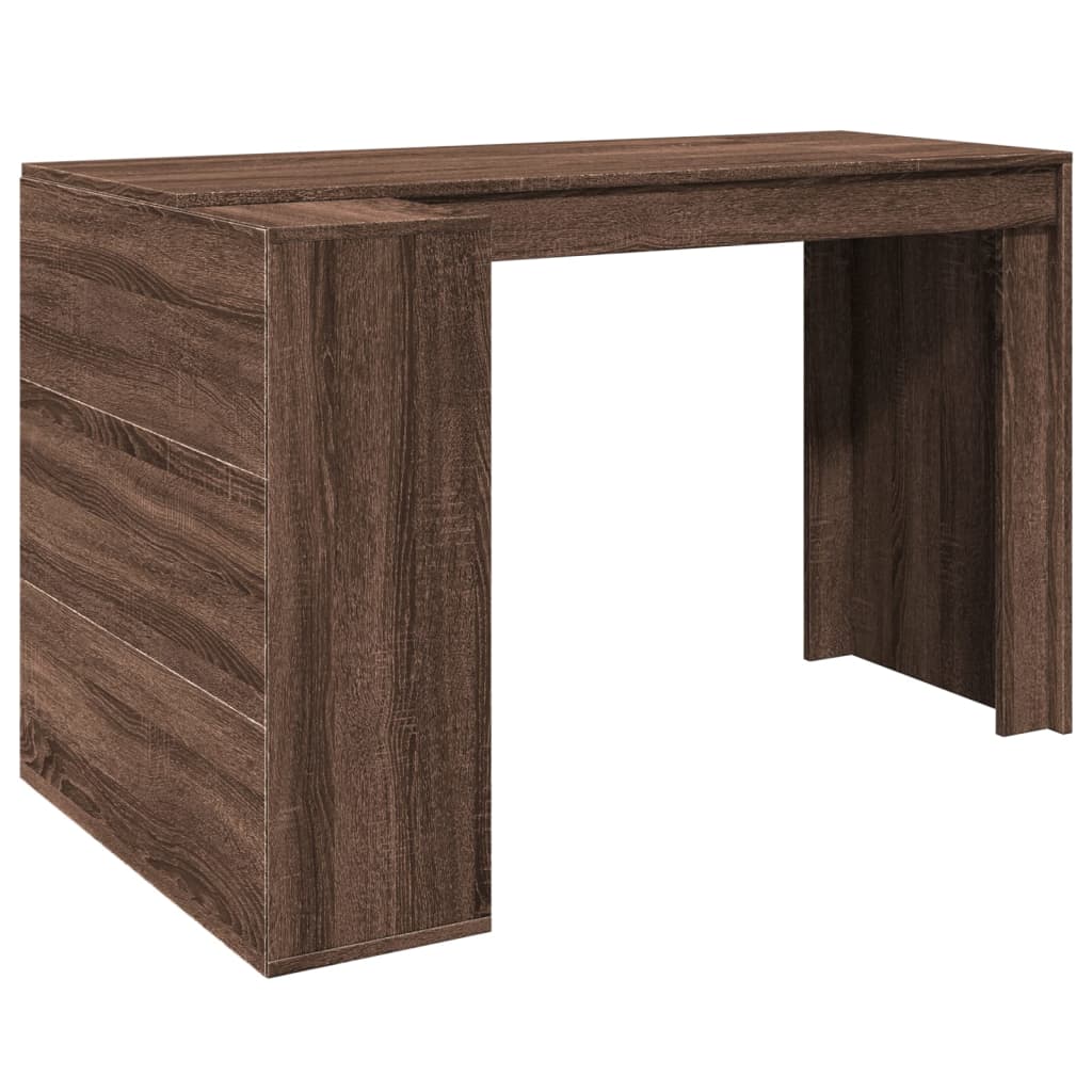 vidaXL Office Desk Brown Oak 123.5x73.5x75 cm Engineered Wood