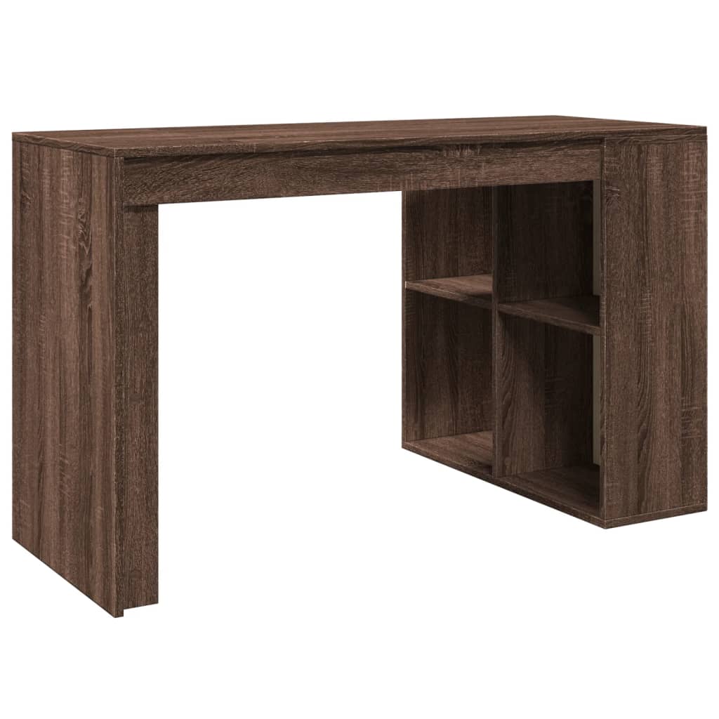 vidaXL Office Desk Brown Oak 123.5x73.5x75 cm Engineered Wood