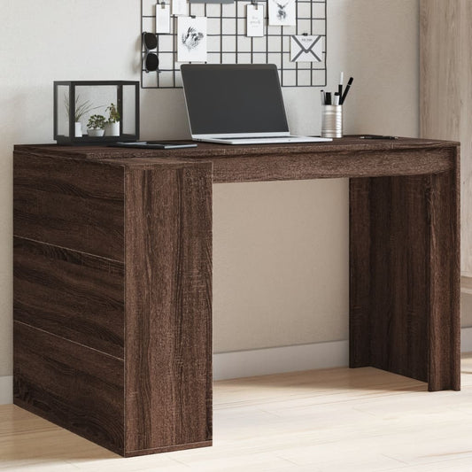 vidaXL Office Desk Brown Oak 123.5x73.5x75 cm Engineered Wood