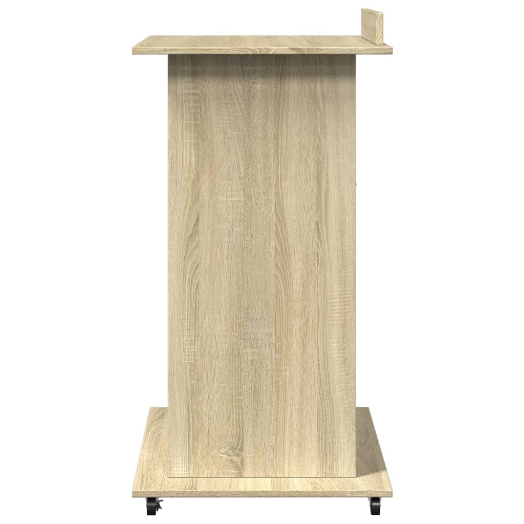 Lectern with Wheels & Drawer Sonoma Oak 55x55x107 cm