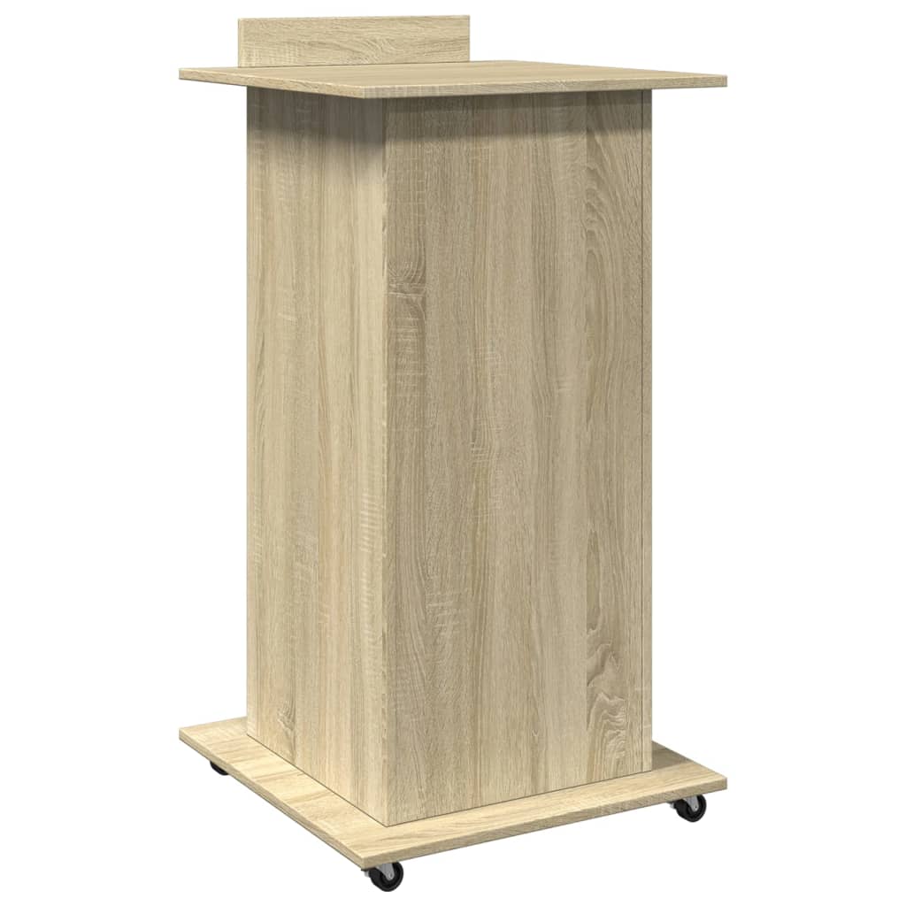 Lectern with Wheels & Drawer Sonoma Oak 55x55x107 cm