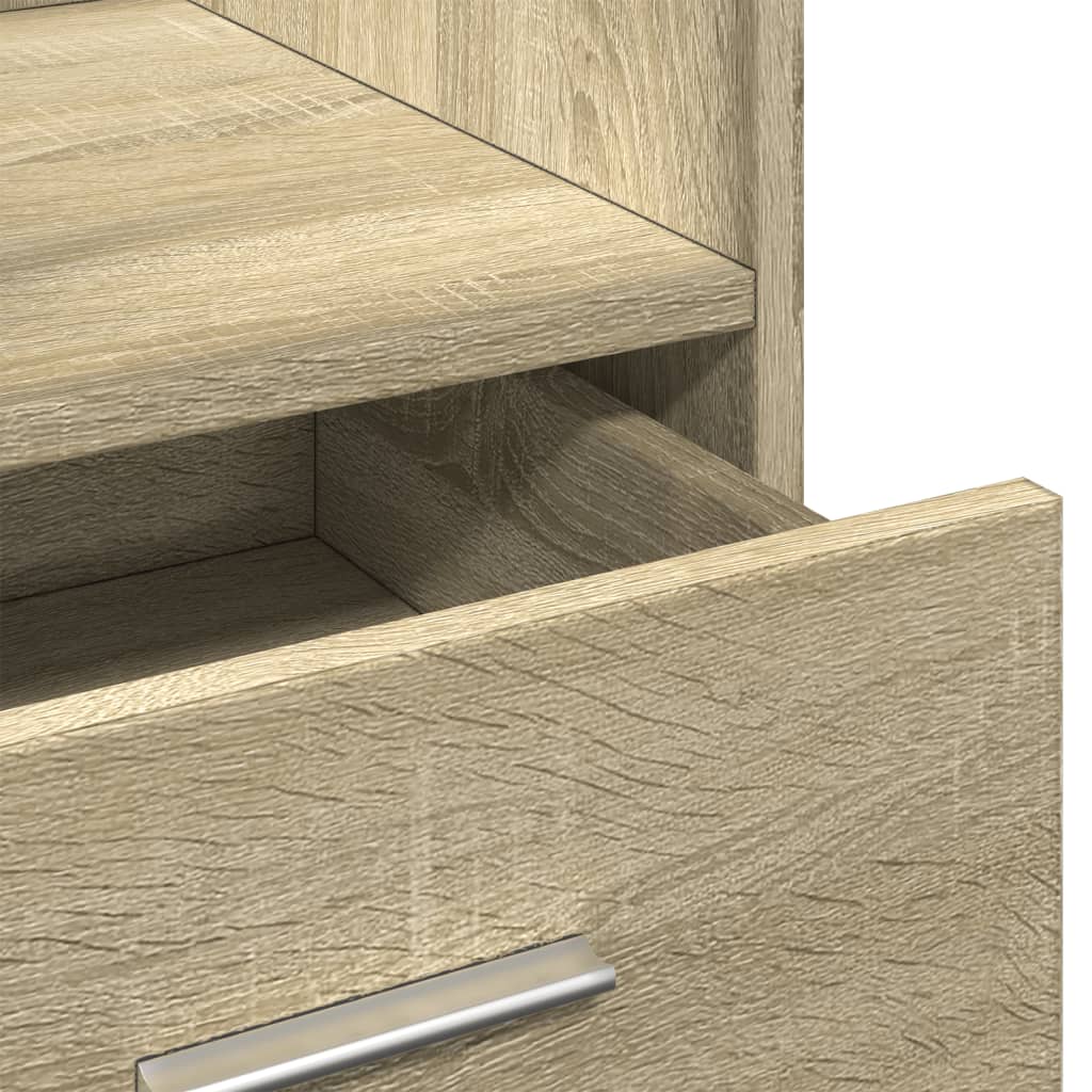 Lectern with Wheels & Drawer Sonoma Oak 55x55x107 cm