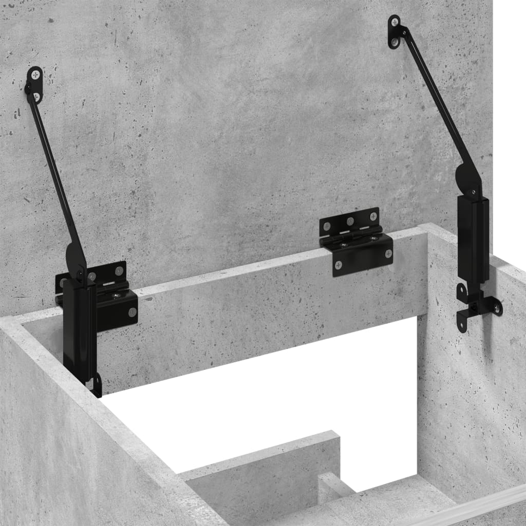 Lectern with Wheels & Drawer Concrete Grey 55x55x107 cm