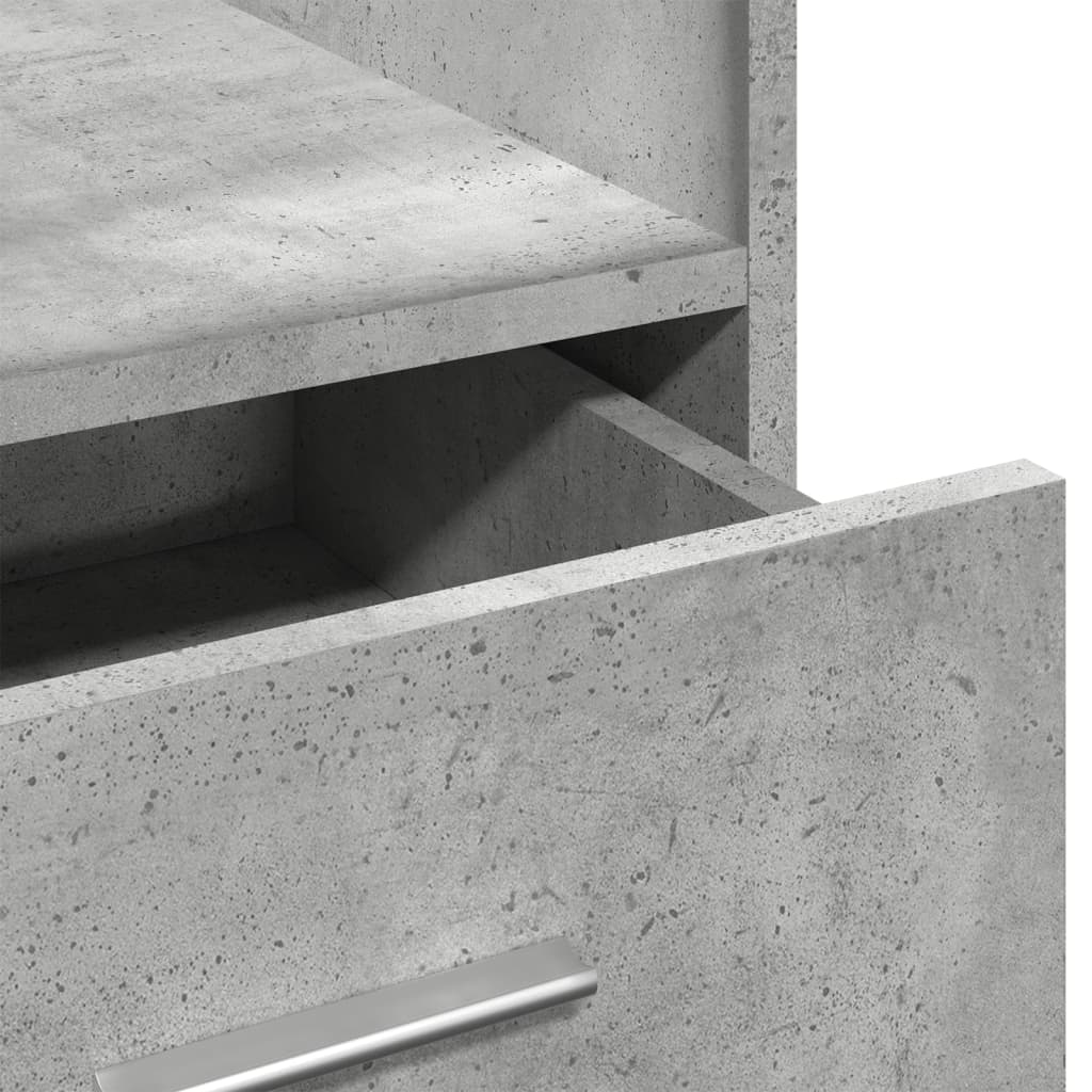 Lectern with Wheels & Drawer Concrete Grey 55x55x107 cm