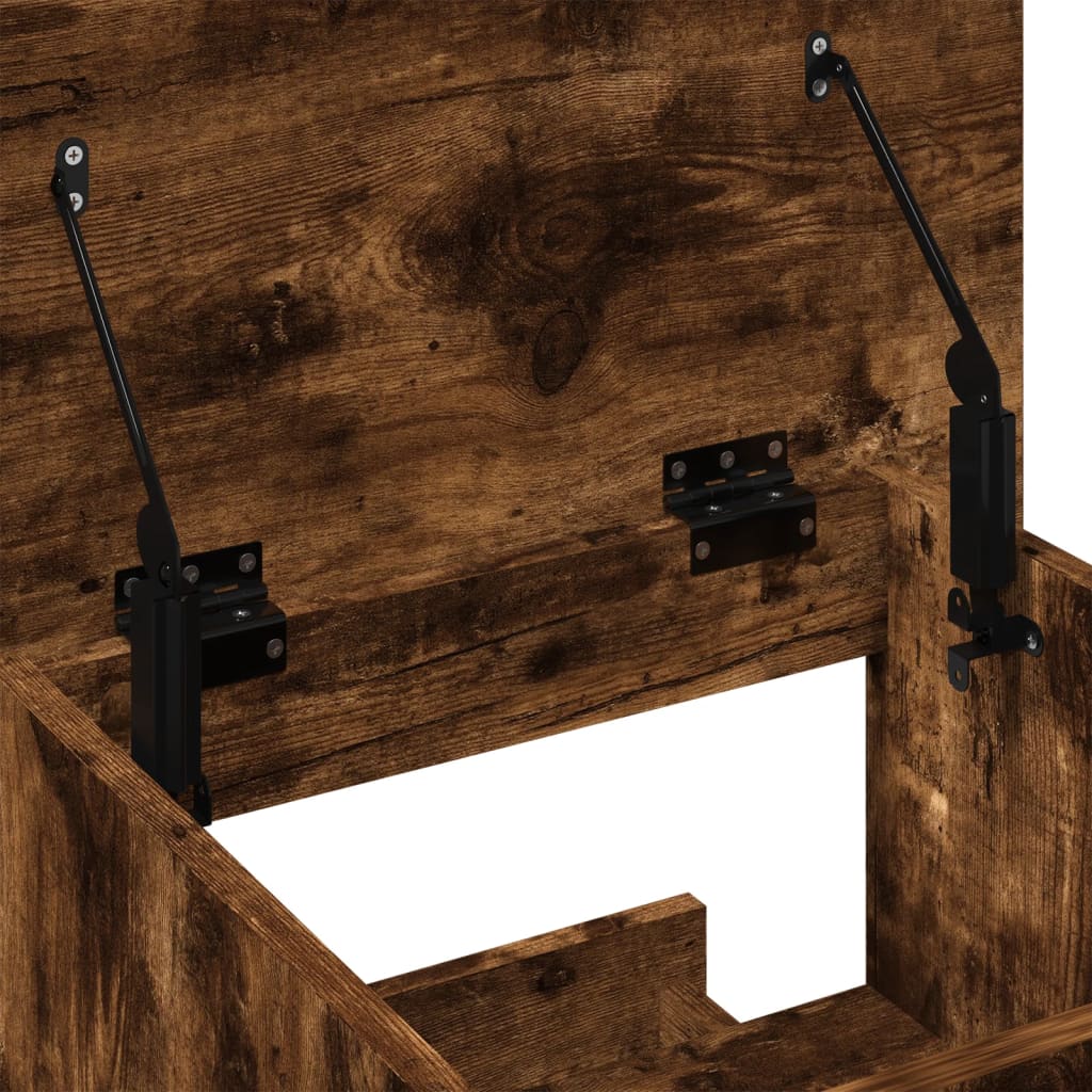 Lectern with Wheels & Drawer Smoked Oak 55x55x107 cm