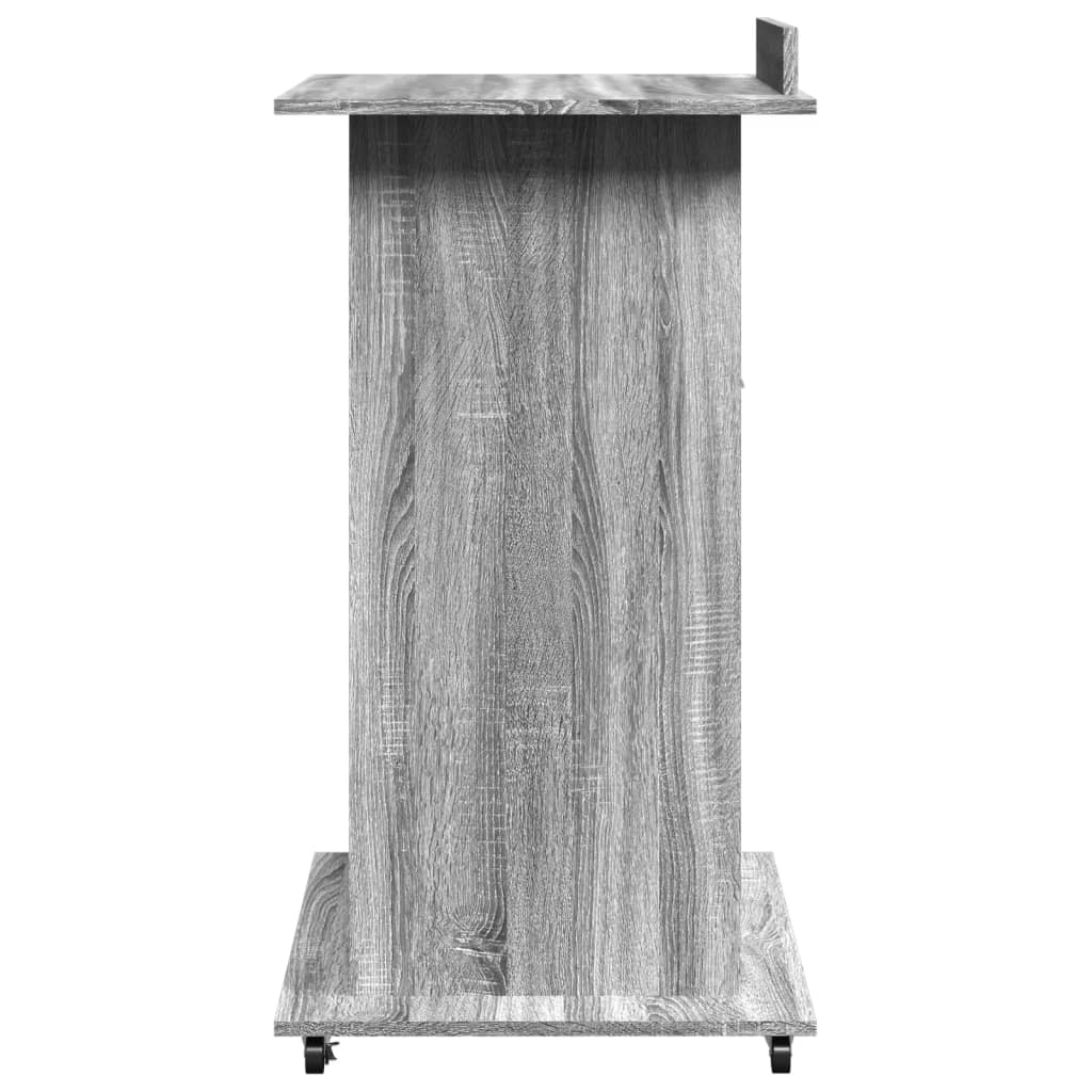 vidaXL Lectern with Wheels & Drawer Grey Sonoma 55x55x107 cm Engineered Wood